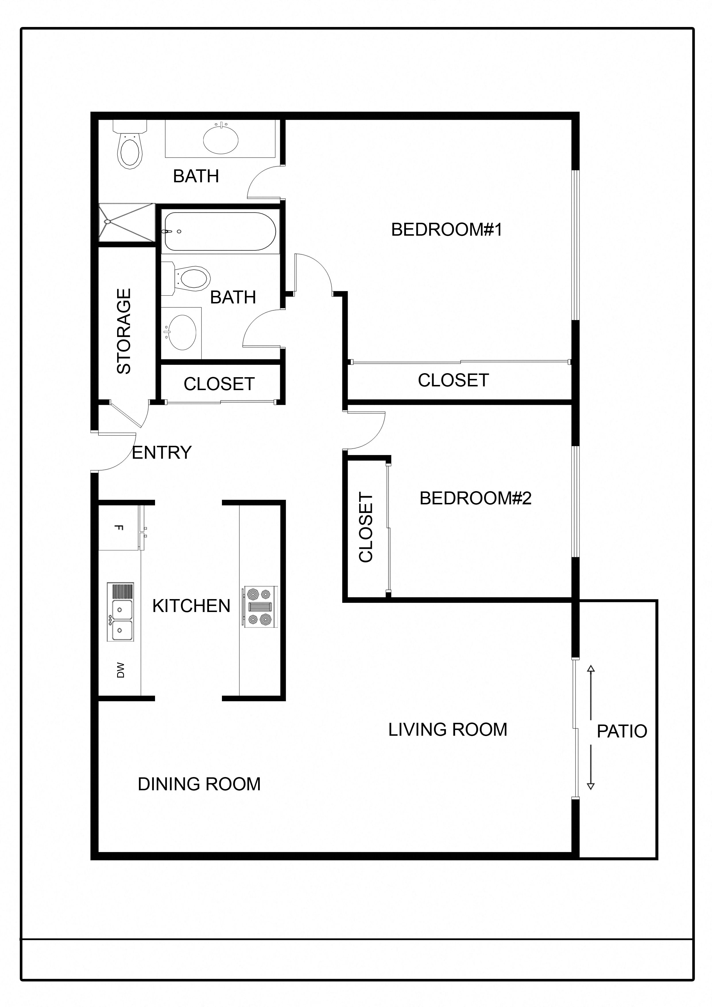 2 Bed _ 2 Bath – 1,100 sq 2 Bed _ 2 Bath – 1,100 sq